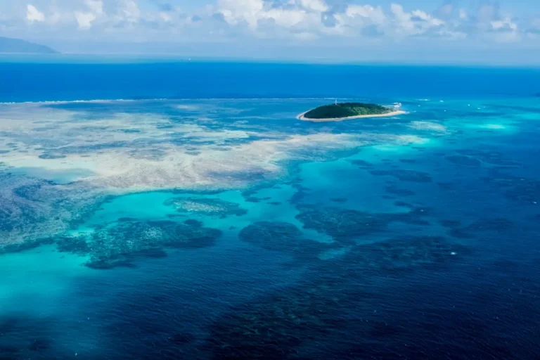 an island in the middle of the ocean